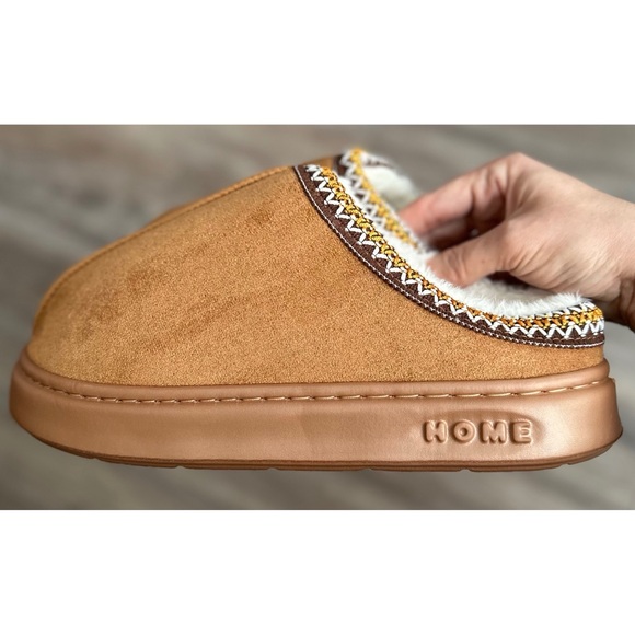 🆕 Brown Faux Suede Trendy Platform Slippers - Picture 5 of 13